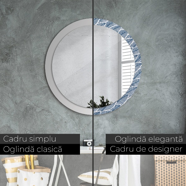 Round wall mirror design Leaves