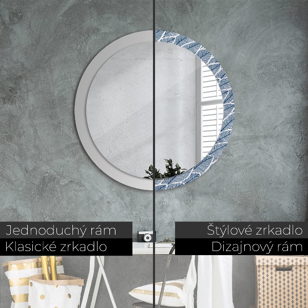 Round wall mirror design Leaves