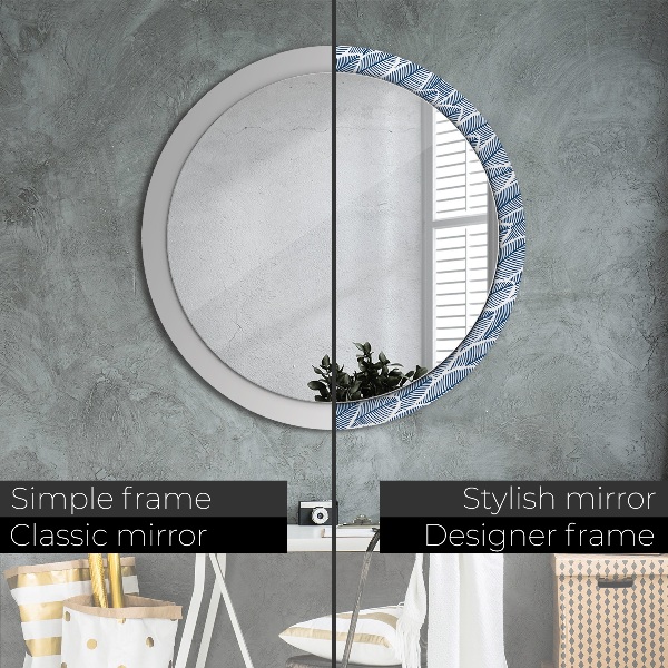 Round wall mirror design Leaves