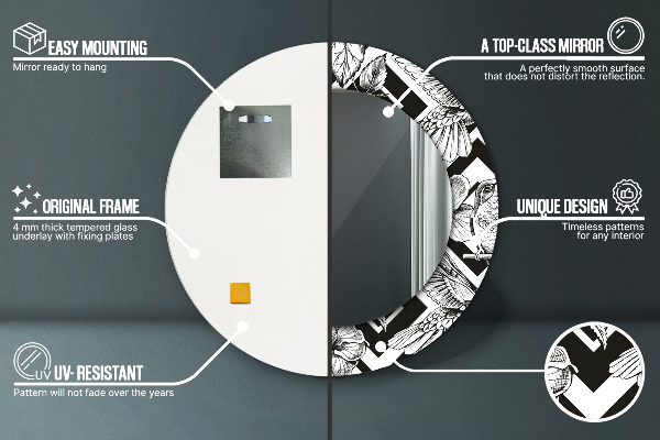 Circle decorative mirror Hummingbird