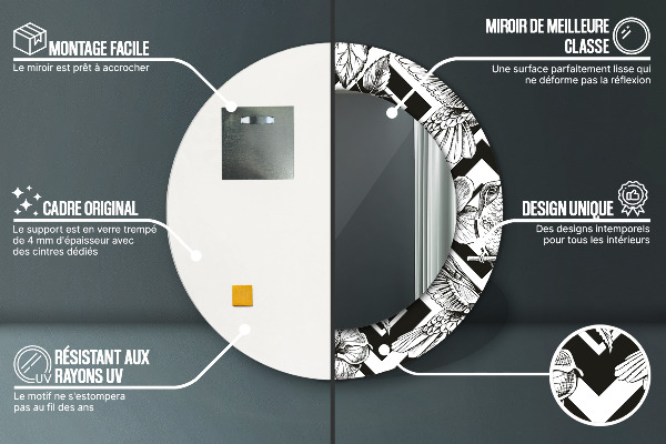 Circle decorative mirror Hummingbird