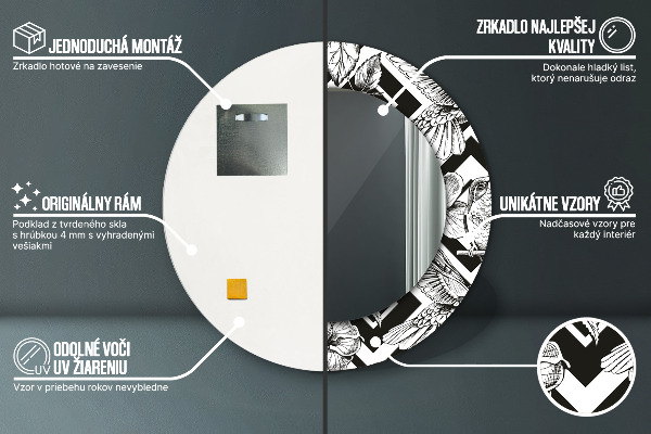 Circle decorative mirror Hummingbird