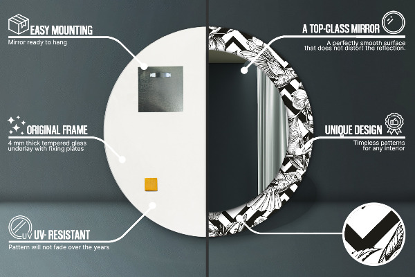 Circle decorative mirror Hummingbird