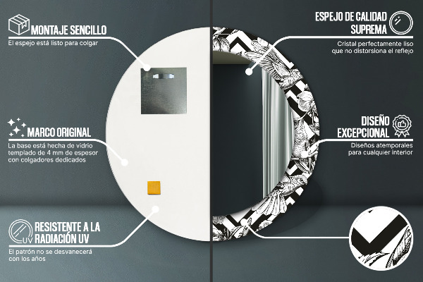 Circle decorative mirror Hummingbird