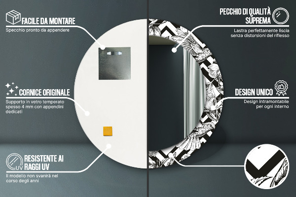 Circle decorative mirror Hummingbird