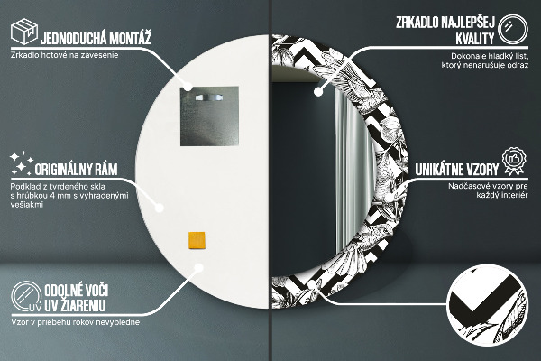 Circle decorative mirror Hummingbird