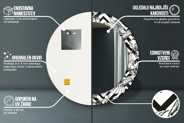 Circle decorative mirror Hummingbird