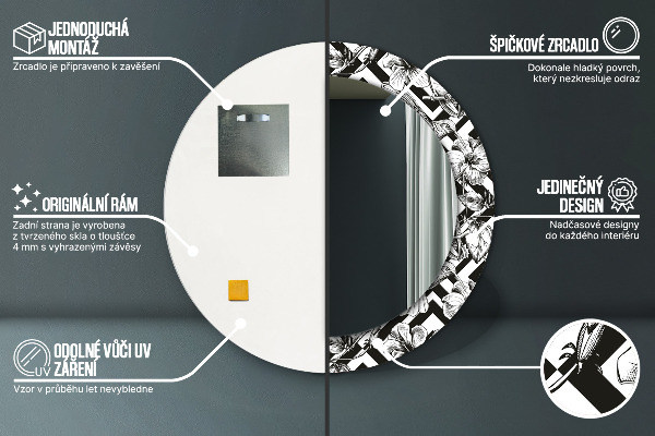 Circle decorative mirror Hummingbird