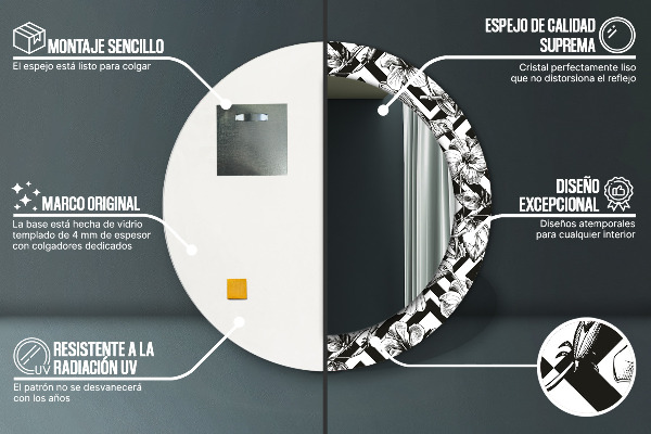 Circle decorative mirror Hummingbird