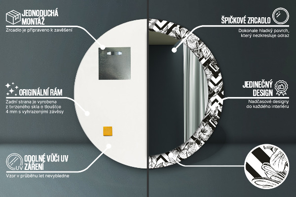 Circle decorative mirror Hummingbird