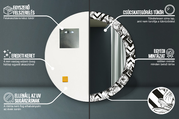 Circle decorative mirror Hummingbird