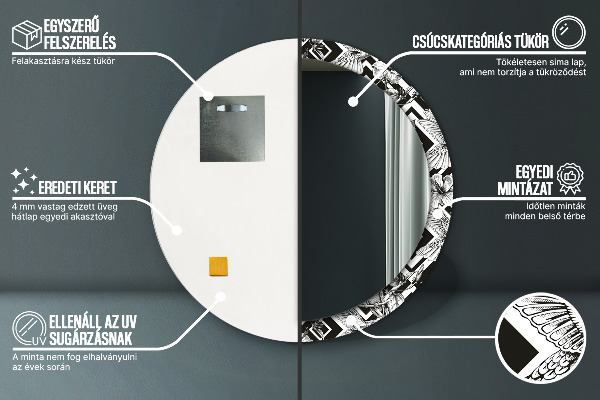 Circle decorative mirror Hummingbird