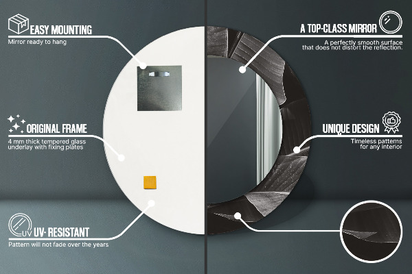 Ornate framed mirror Tropical palm trees