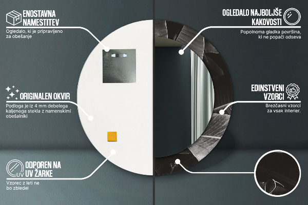 Ornate framed mirror Tropical palm trees