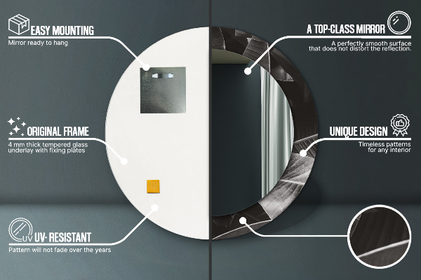 Ornate framed mirror Tropical palm trees