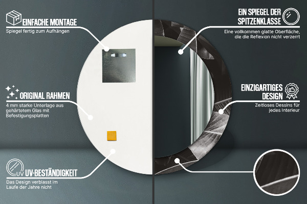 Ornate framed mirror Tropical palm trees