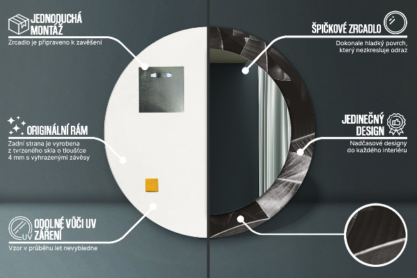 Ornate framed mirror Tropical palm trees