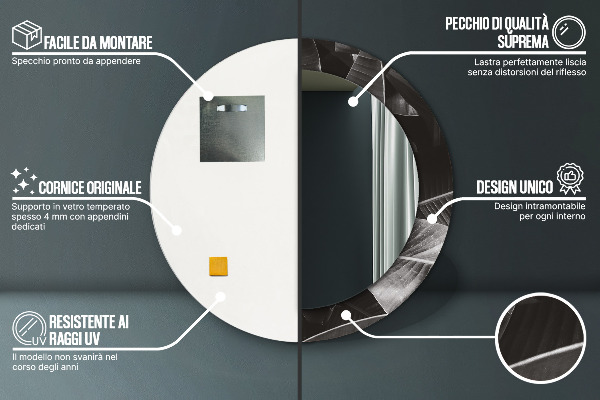 Ornate framed mirror Tropical palm trees