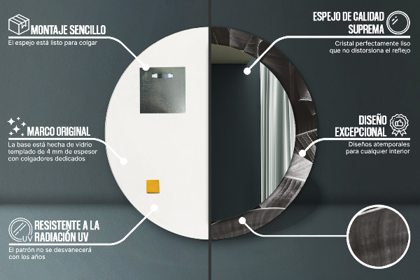 Ornate framed mirror Tropical palm trees