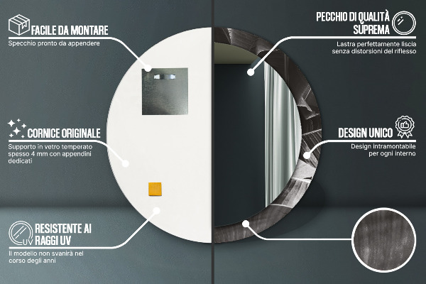 Ornate framed mirror Tropical palm trees