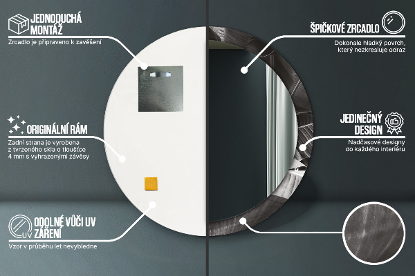 Ornate framed mirror Tropical palm trees