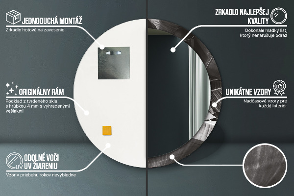 Ornate framed mirror Tropical palm trees