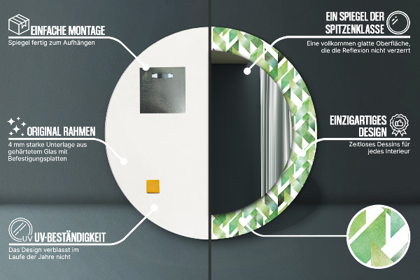 Round wall mirror decor Herringbone