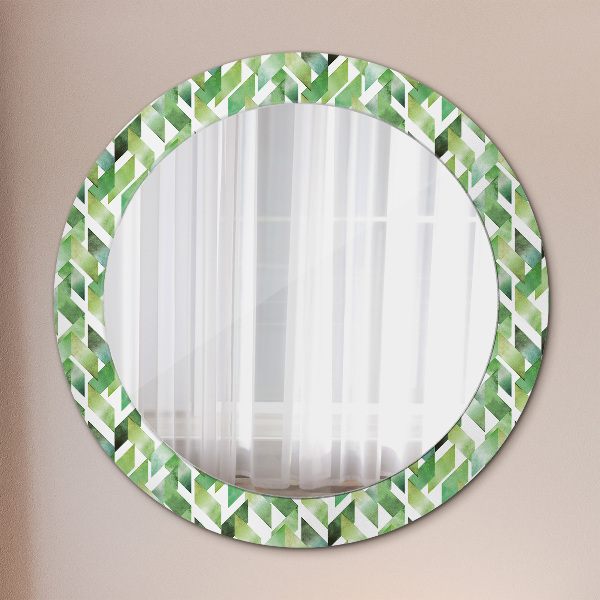 Round wall mirror decor Herringbone
