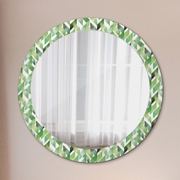 Round wall mirror decor Herringbone