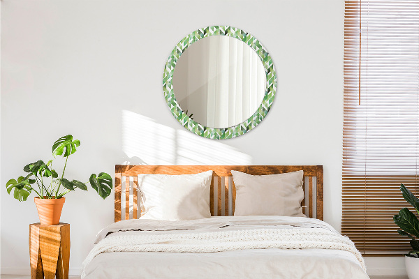 Round wall mirror decor Herringbone