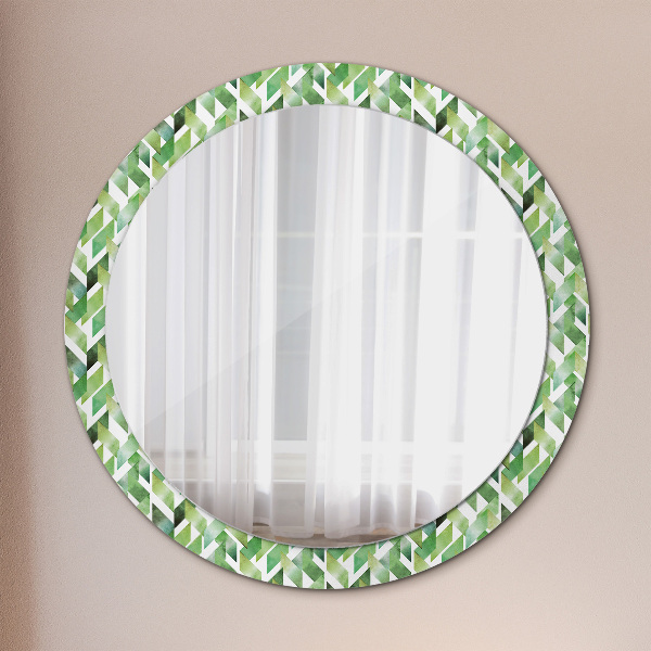 Round wall mirror decor Herringbone