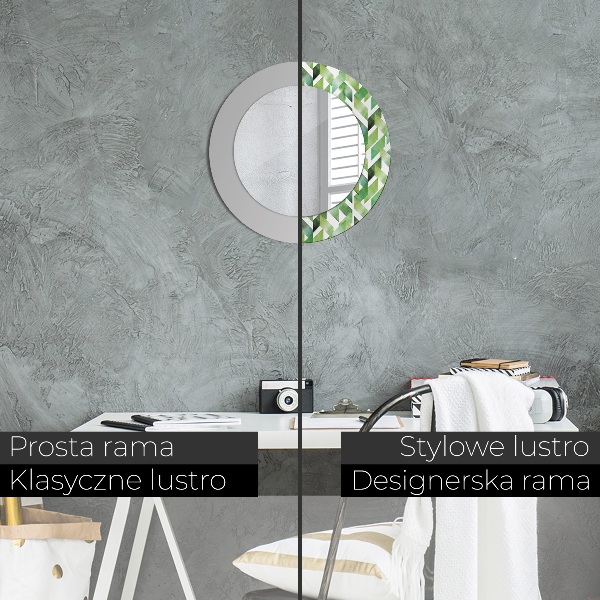 Round wall mirror decor Herringbone