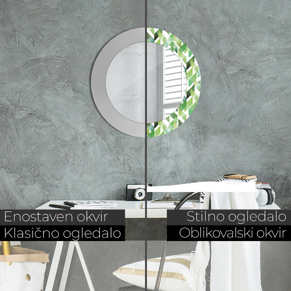 Round wall mirror decor Herringbone