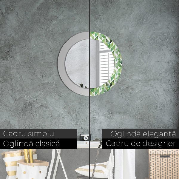 Round wall mirror decor Herringbone