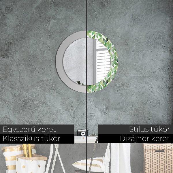 Round wall mirror decor Herringbone