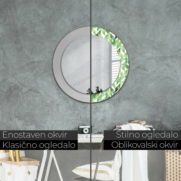 Round wall mirror decor Herringbone