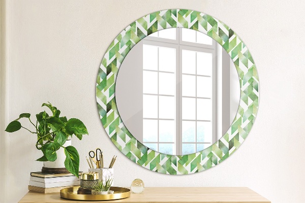 Round wall mirror decor Herringbone