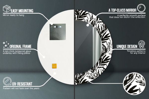 Round mirror frame with print Monster