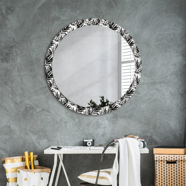 Round mirror frame with print Monster