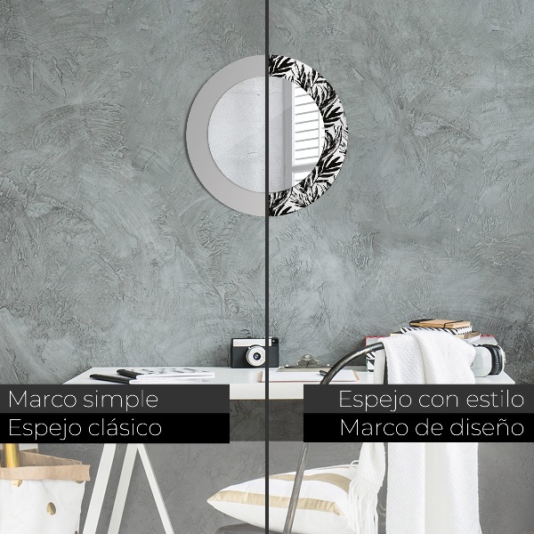 Round mirror frame with print Monster