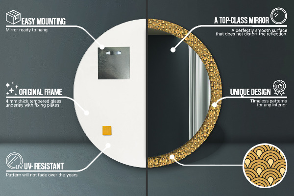 Round wall mirror design Deco vintage