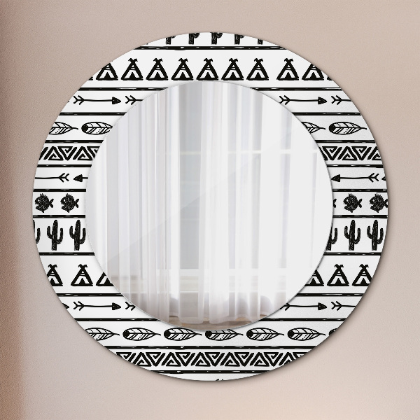 Round wall mirror decor Boho minimalist