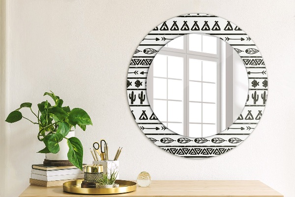 Round wall mirror decor Boho minimalist