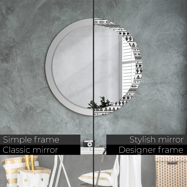 Round wall mirror decor Boho minimalist