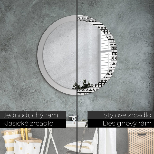 Round wall mirror decor Boho minimalist