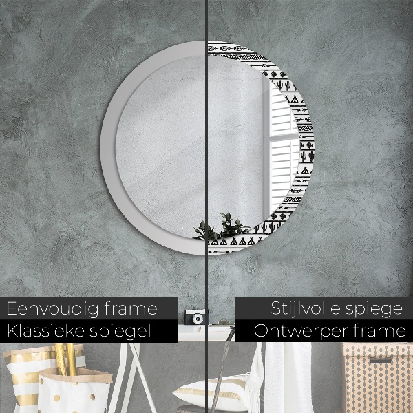 Round wall mirror decor Boho minimalist