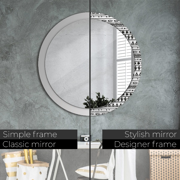 Round wall mirror decor Boho minimalist