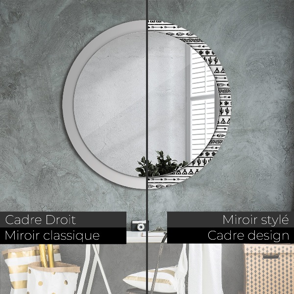Round wall mirror decor Boho minimalist