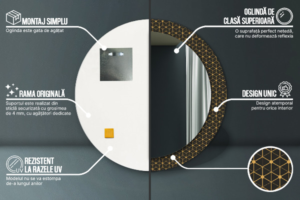 Round printed mirror Hexagonal geometry