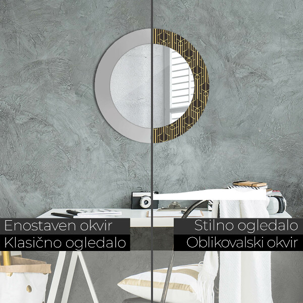 Round wall mirror decor Abstract